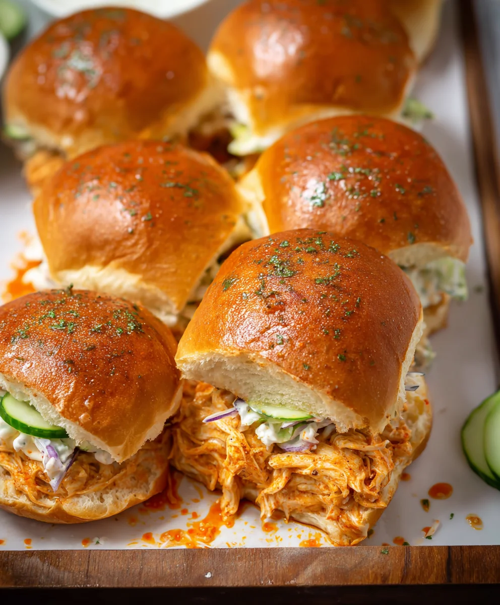 Spicy Buffalo Chicken Sliders- Quick & Easy Bites