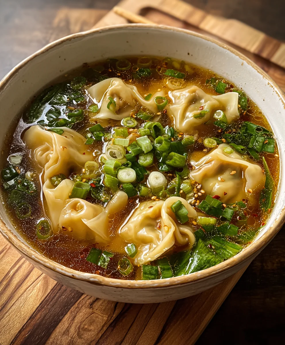 Easy Wonton Soup Recipe - Savory Beef Broth