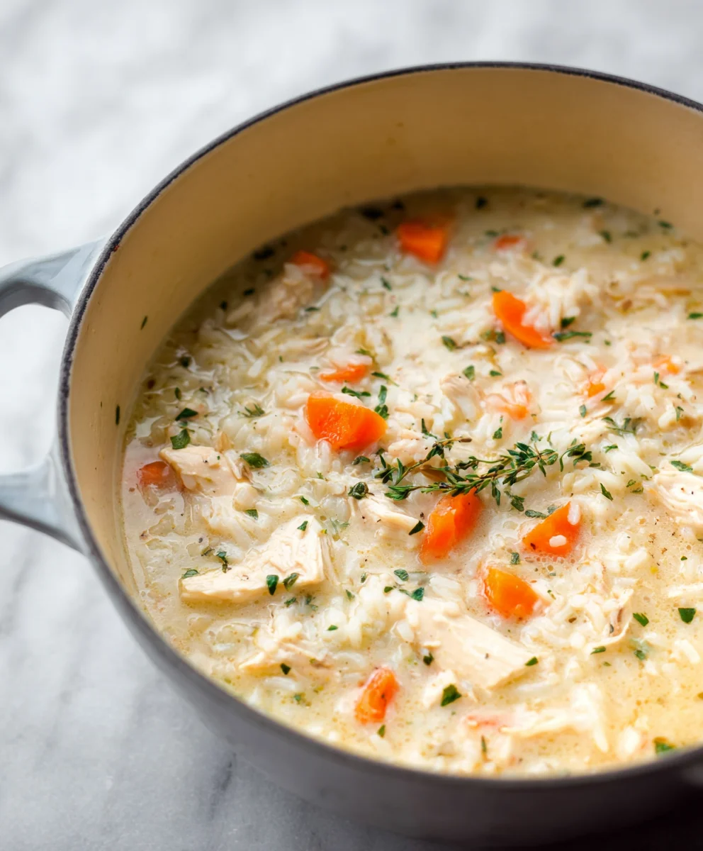 Creamy Chicken Rice Soup - Easy Comfort Food