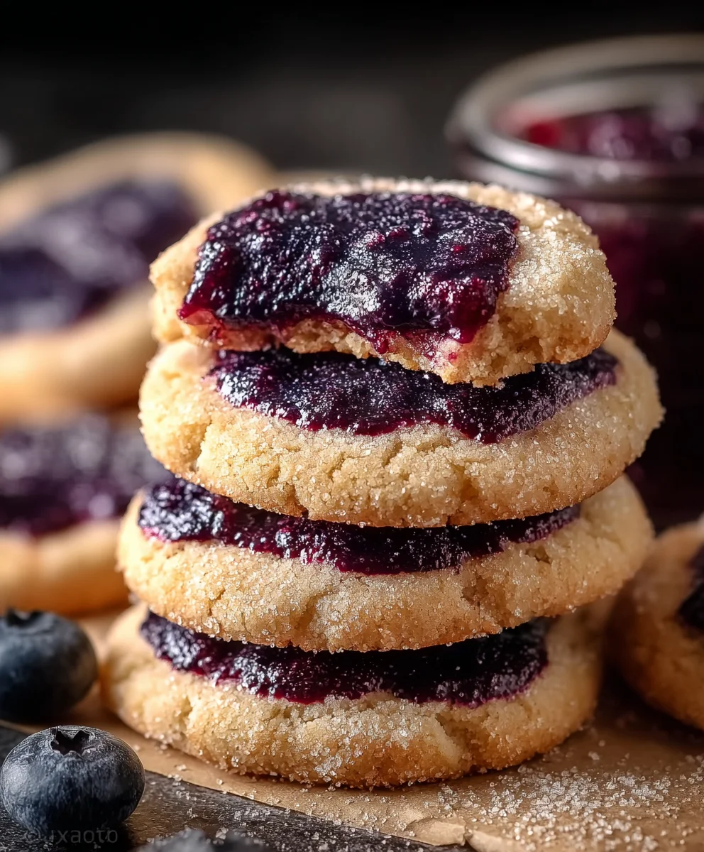 Blueberry Jam Thumbprint Cookies- Easy Homemade Recipe