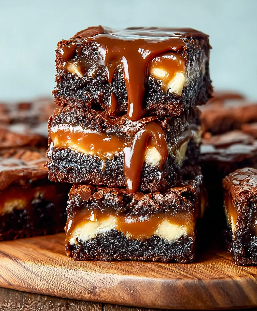 Caramel Nutella Cheesecake Brownie Bliss