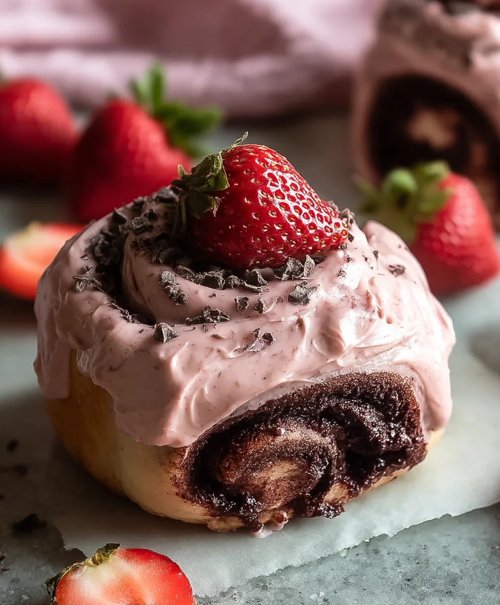 Decadent Chocolate Rolls - Strawberry Cream Cheese Delight