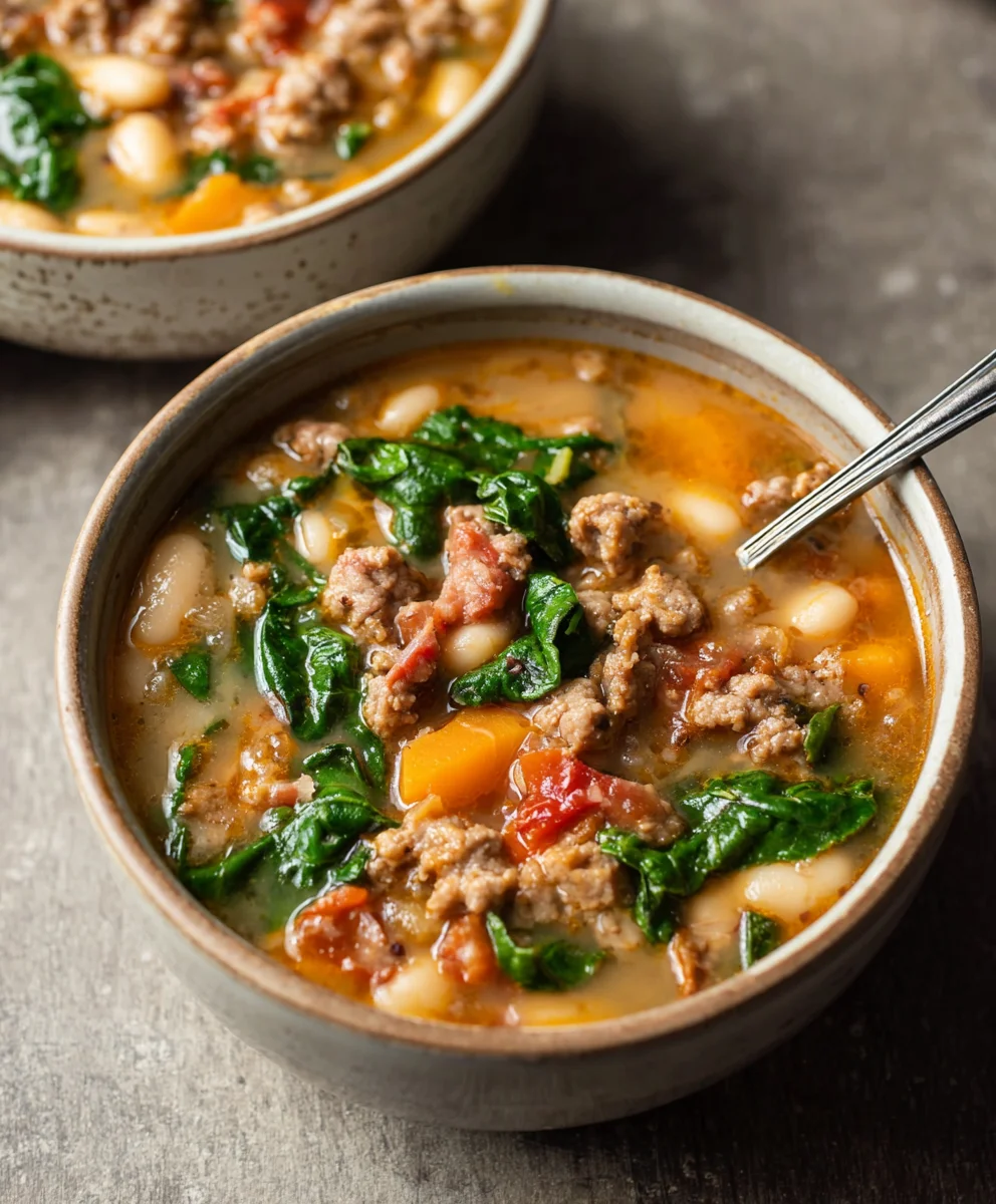 Hearty Italian Beef Sausage White Bean Soup Recipe