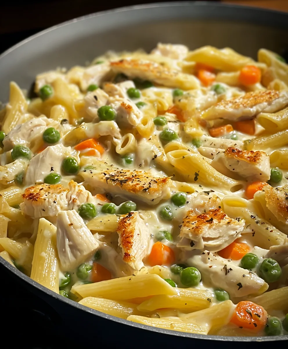Deconstructed Chicken Pot Pie Pasta Easy Dinner