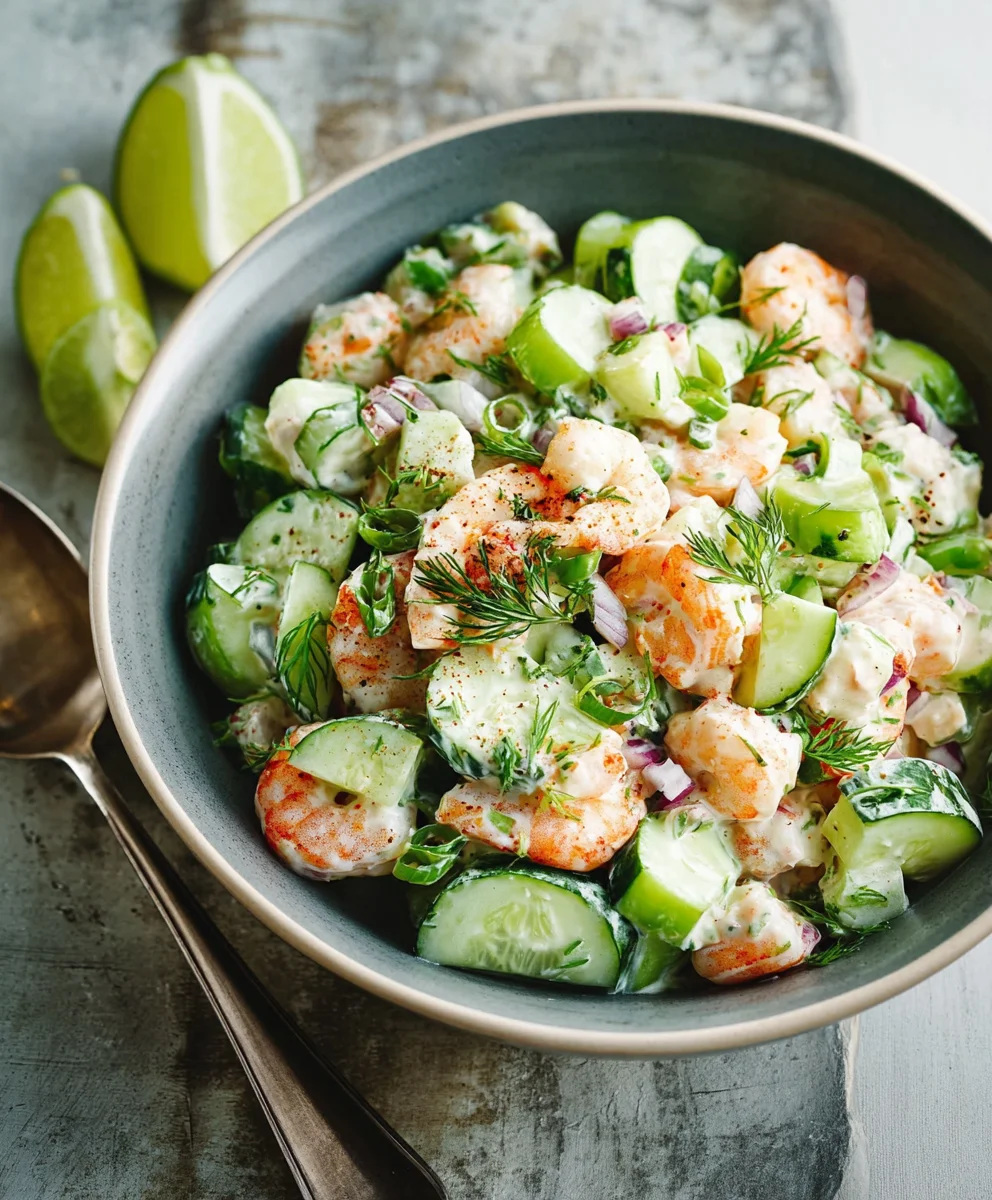 Cool Cucumber Shrimp Salad- Easy Summer Recipe