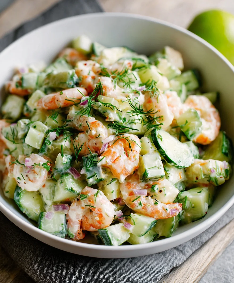 Cool Cucumber Shrimp Salad- Easy Summer Recipe
