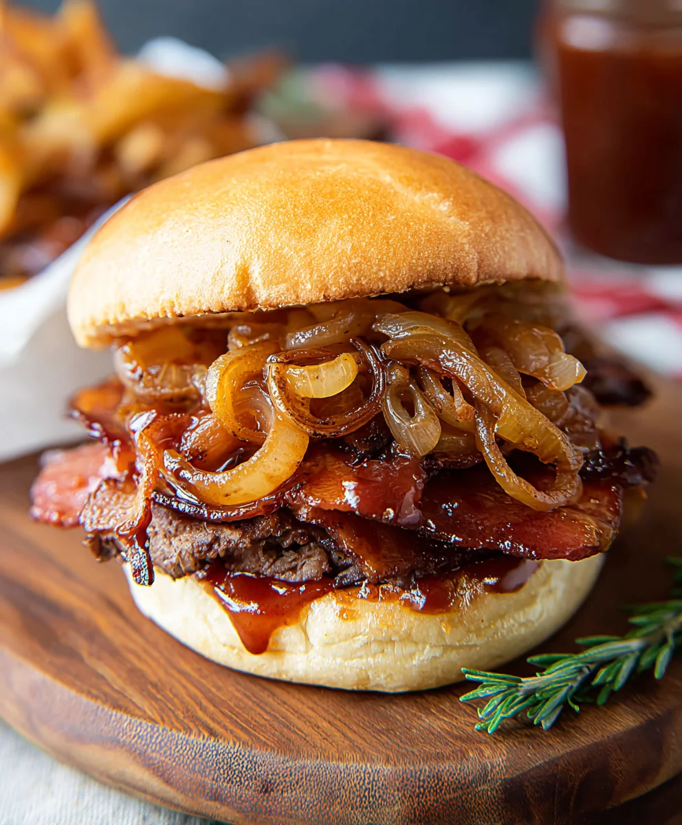 Best Beef Beef Bacon Sandwich Caramelized Onion Recipe
