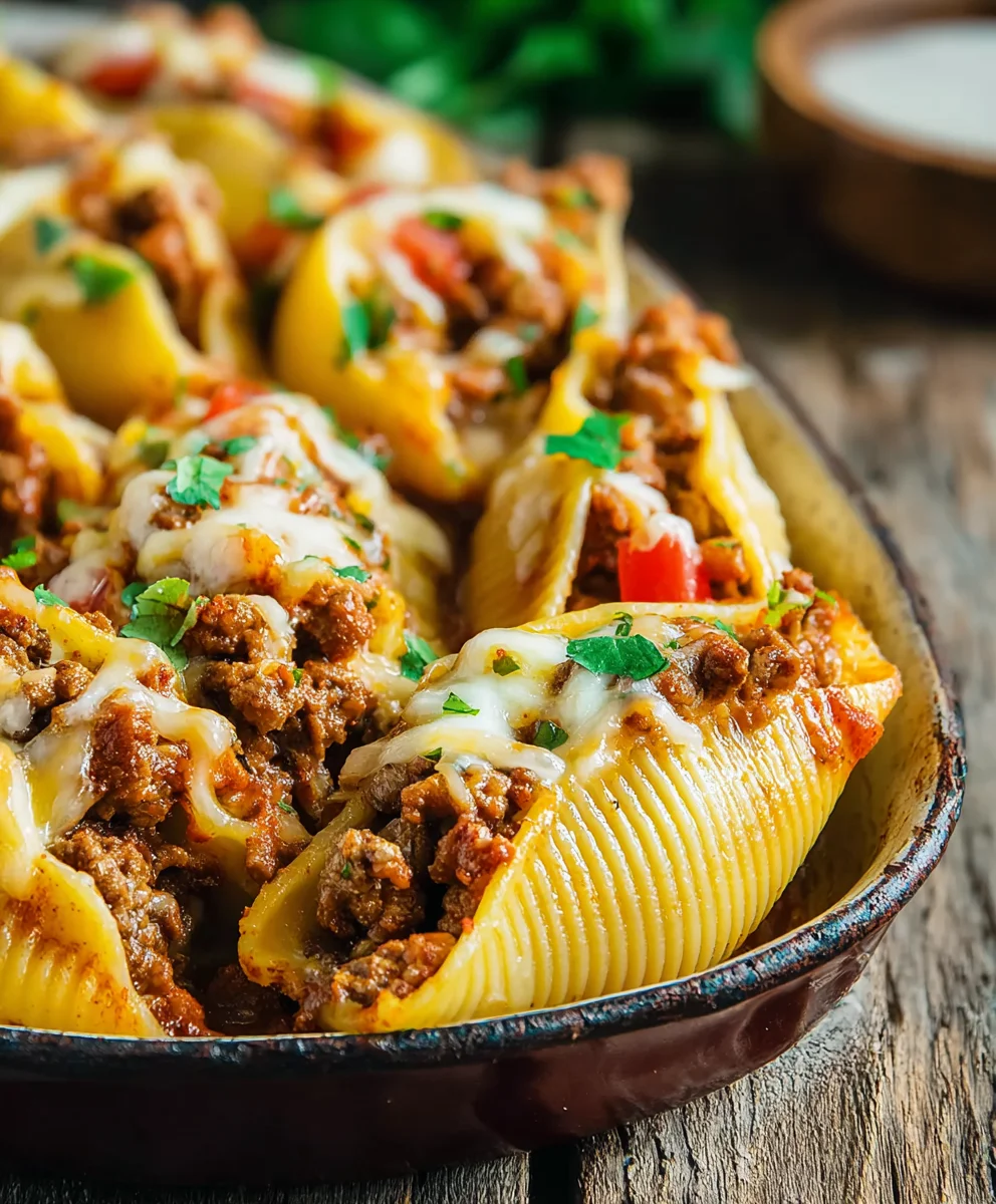 Easy Taco Stuffed Shells Recipe-Beef Dinner