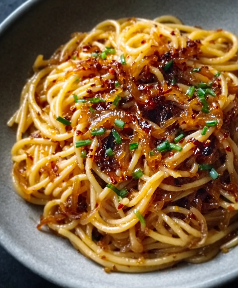 Caramelized Onion Pasta Chili Oil-Sweet Spicy Kick