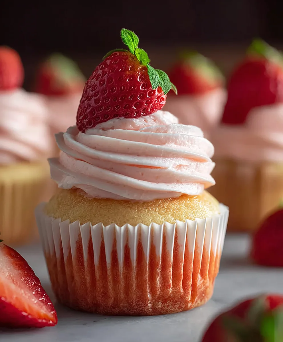 Delicious Fresh Strawberry Cupcakes Recipe