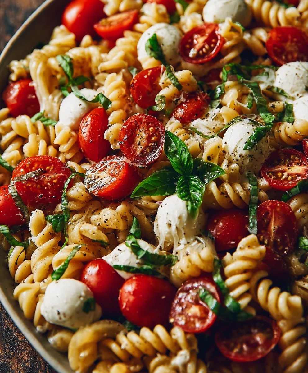 Creamy Caprese Pasta Salad Recipe-Easy & Delicious