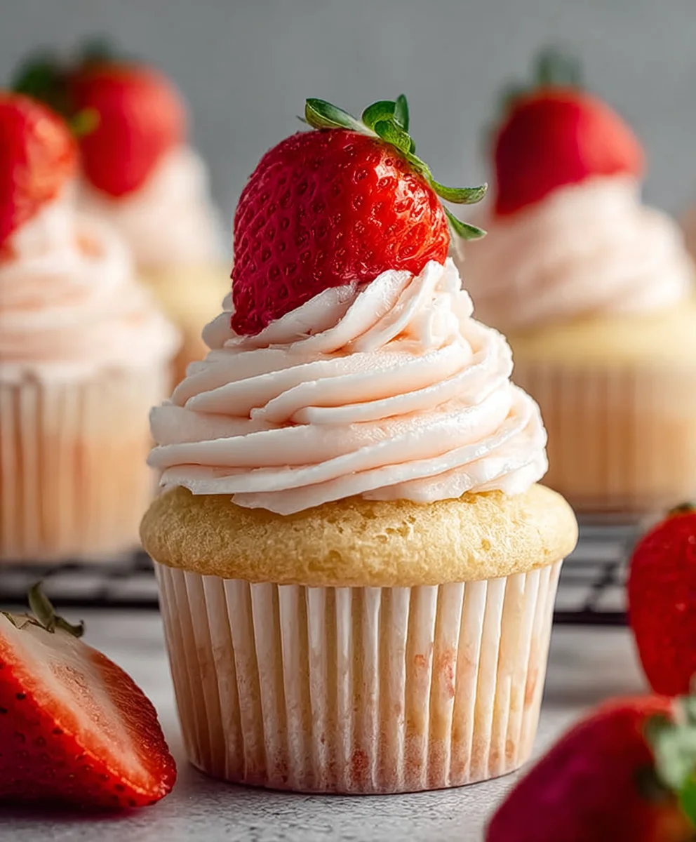 Delicious Fresh Strawberry Cupcakes Recipe
