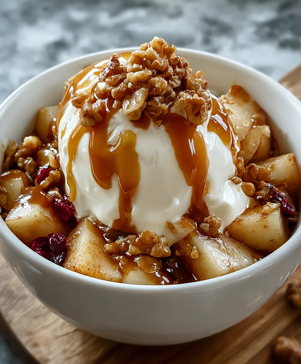 Caramel Apple Pie Yogurt Bowl-Healthy Treat