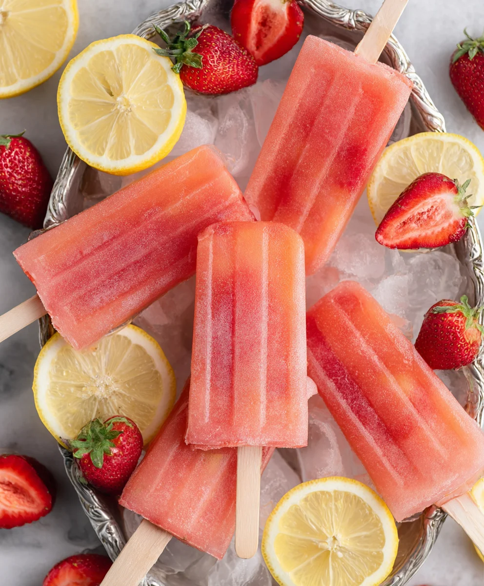 Strawberry Lemonade Popsicles-Cool Refreshing Treat