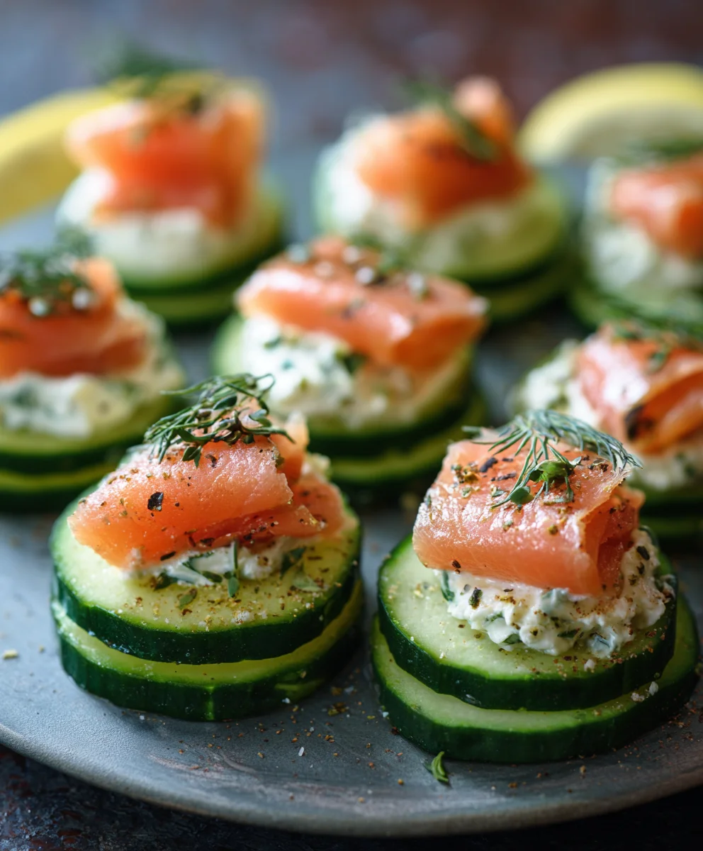 Cucumber Smoked Salmon Bites- Easy Appetizer