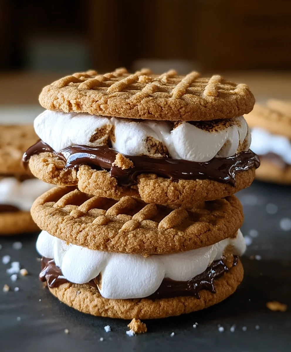 Peanut Butter S'mores Sandwich Cookies-Decadent Treat
