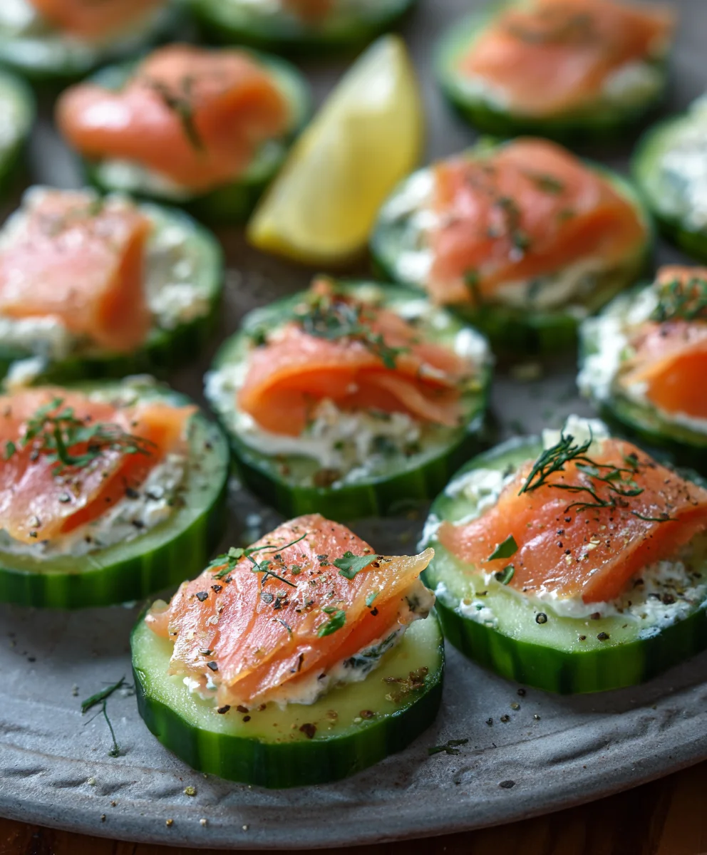 Cucumber Smoked Salmon Bites- Easy Appetizer