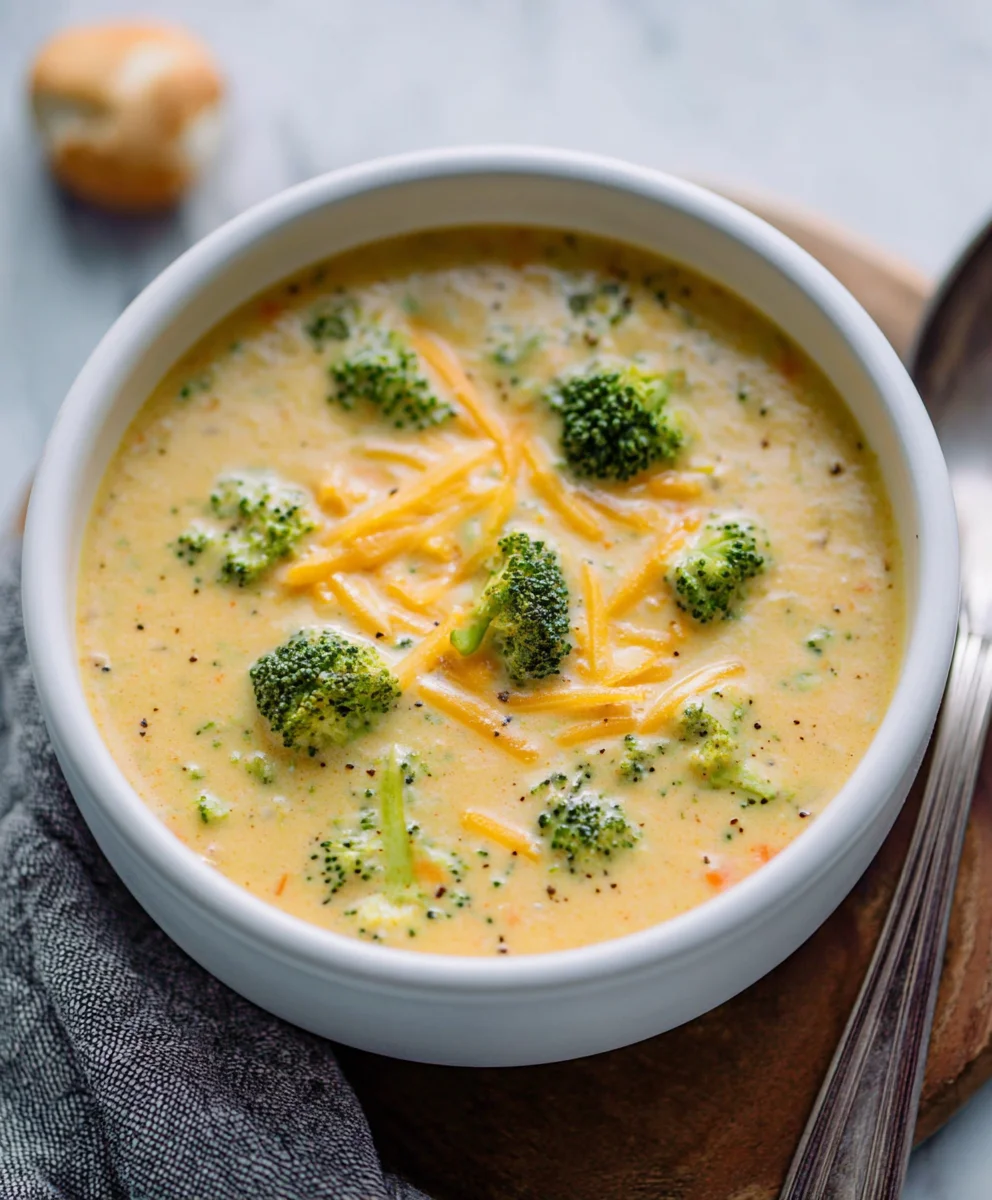 Creamy Cheddar Broccoli Soup-Easy Comfort Food