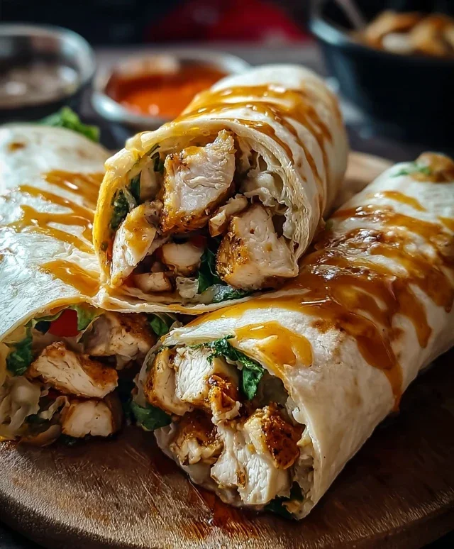 Cheesy Garlic Chicken Wraps