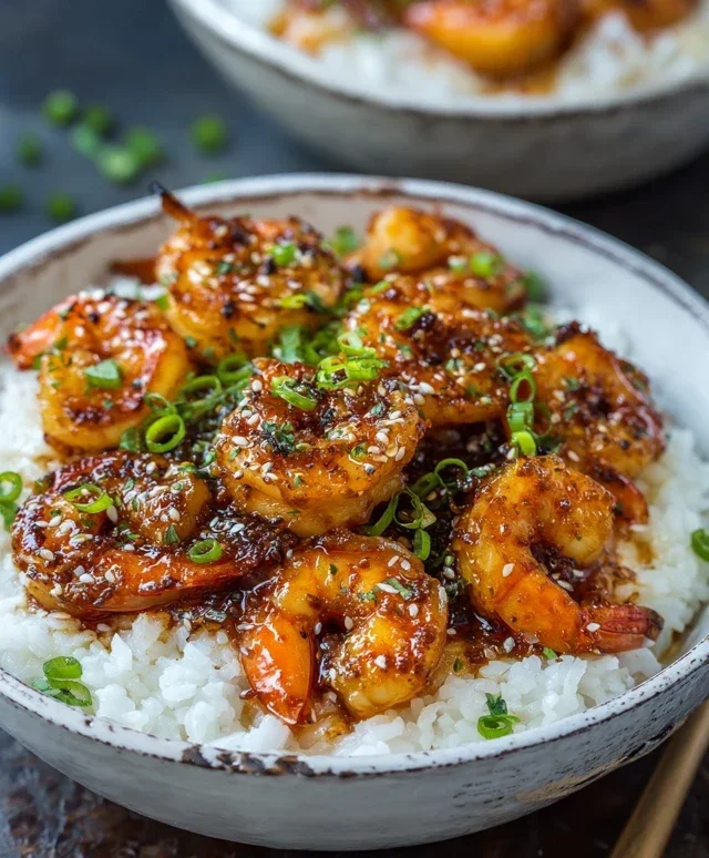 Honey Garlic Shrimp Bowls