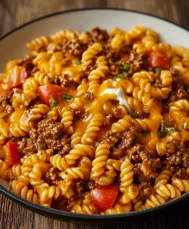 Cheesy Beef Taco Pasta