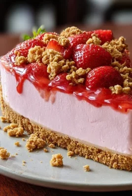 Pink Strawberry Crunch Cheesecake