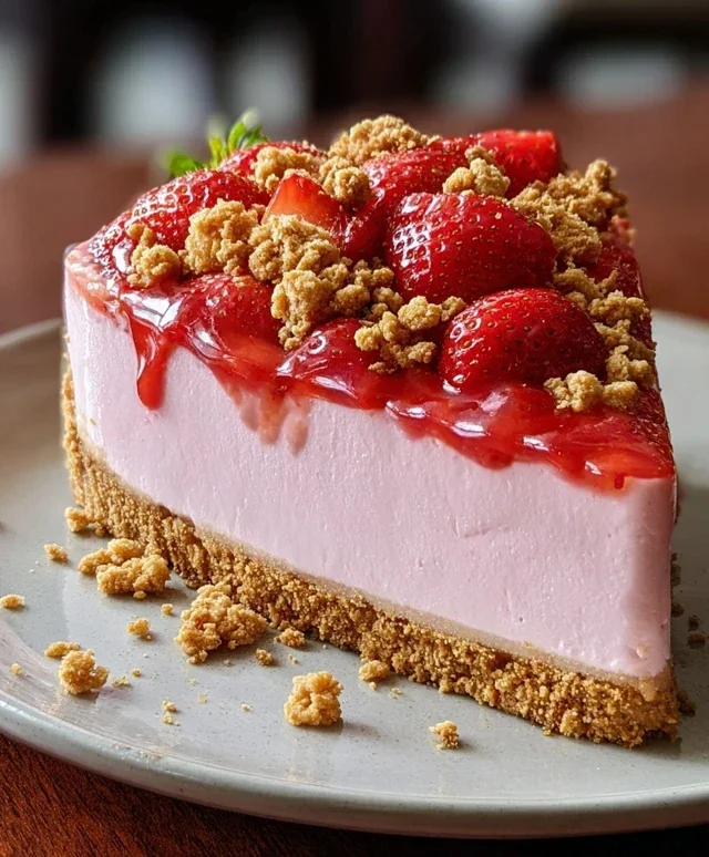 Pink Strawberry Crunch Cheesecake