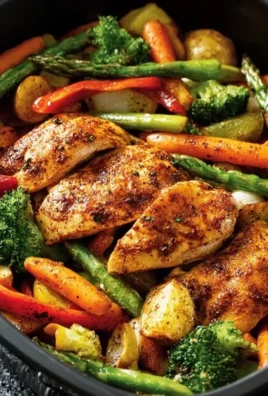 Air Fryer Chicken and Vegetables (in 15 minutes!)