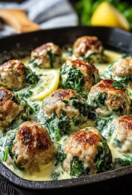 Southern Style Baked Chicken Ricotta Meatballs with Spinach Alfredo