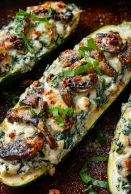 Spinach, Mushroom, and Ricotta Stuffed Zucchini Boats Recipe