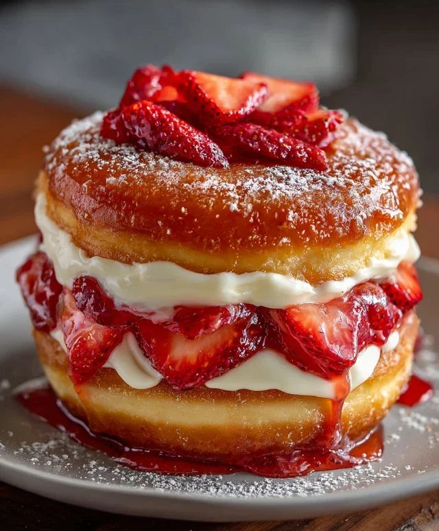 Strawberry Cheesecake Doughnut Burger