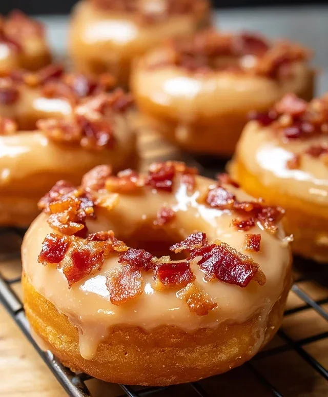 Maple Beef Beef Bacon Doughnuts